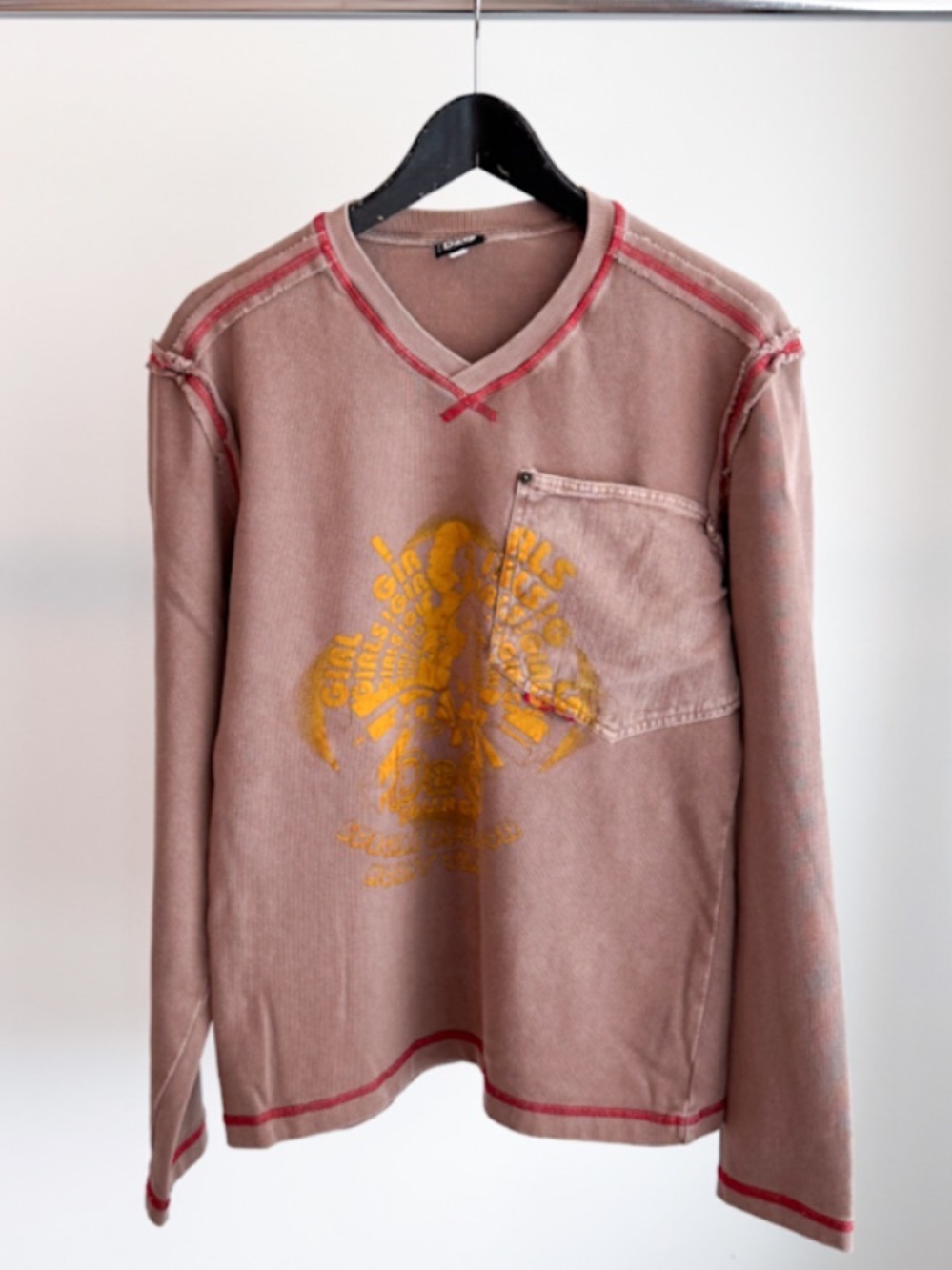 Vtg D&G Dolce & Gabbana Horny Times Graphic Top Shirt Brown Red XL Fits S/M